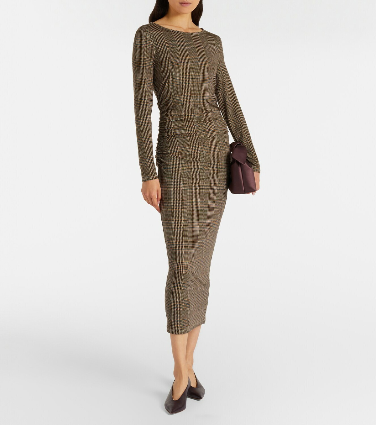 Veronica Beard Charissa houndstooth jersey maxi dress