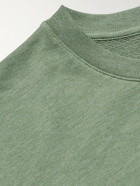 A.P.C. - VPC Logo-Flocked Cotton-Jersey Sweatshirt - Green