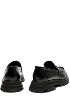 Alexander Mcqueen Wander Glossed Leather Penny Loafers Black