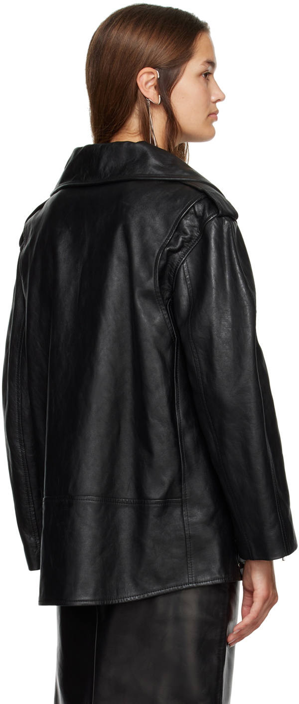 Alexander McQueen Black Zip Leather Jacket