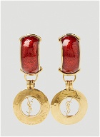 Clip On Logo Plaque Earrings in Gold