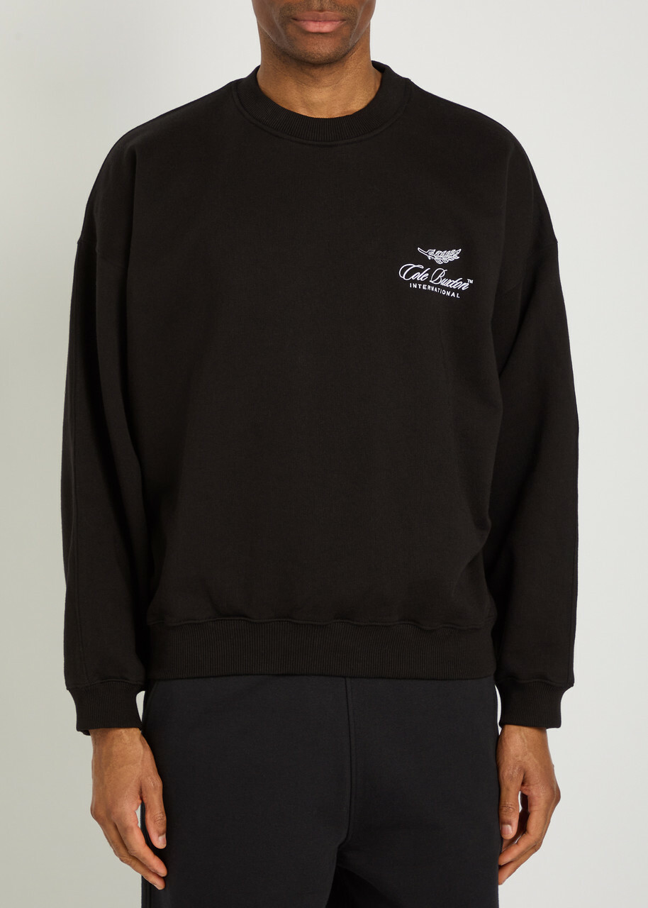 Cole Buxton International Logo-embroidery Cotton Sweatshirt Black