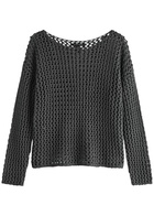 Eileen Fisher Open-knit Cotton Jumper Gunmetal