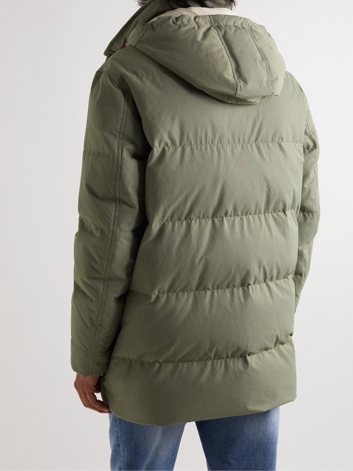 Brunello Cucinelli - Quilted Cotton-Shell Hooded Down Parka - Green ...
