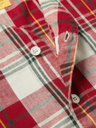 Original Madras - Checked Cotton-Flannel Pyjama Shirt - Red