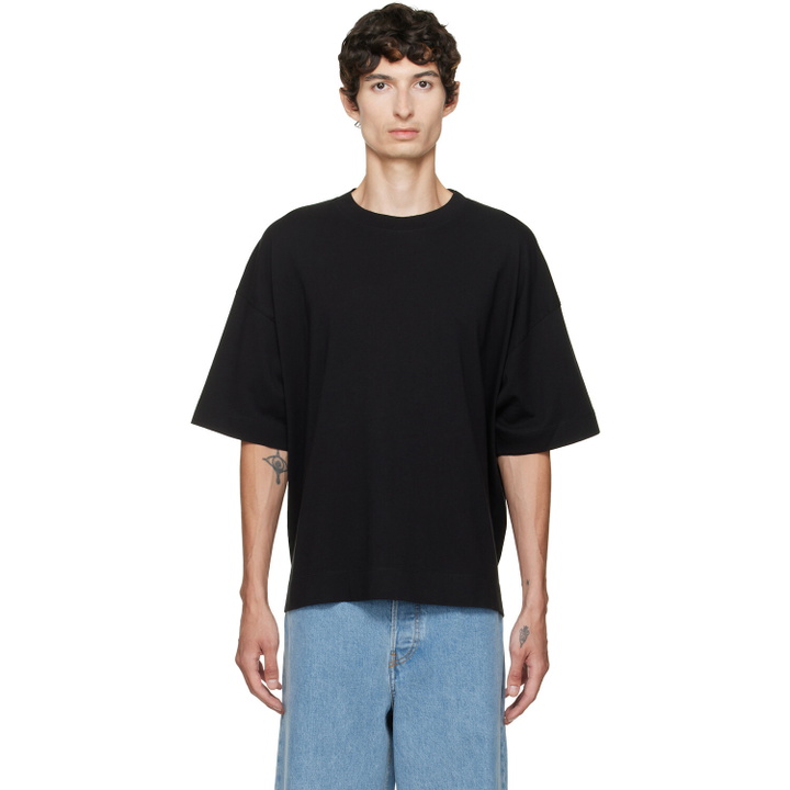 Photo: Dries Van Noten Black Dropped Shoulder T-shirt