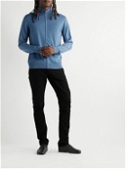 Dunhill - Logo-Embroidered Wool Zip-Up Sweater - Blue