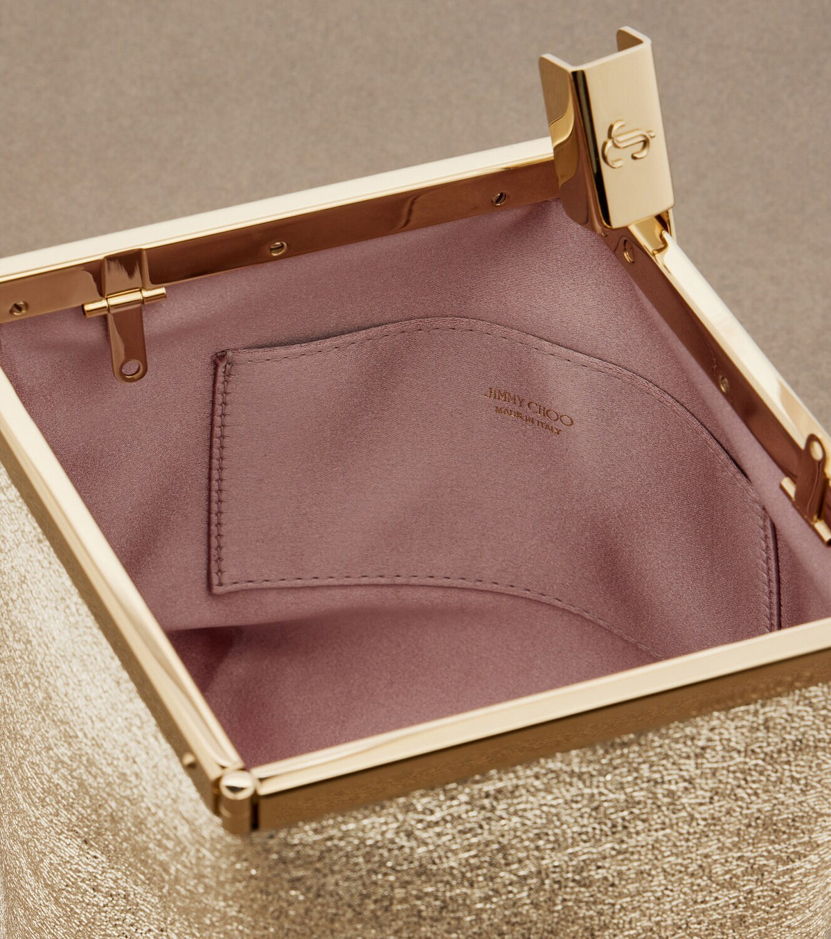 Jimmy Choo Ganache metallic leather clutch