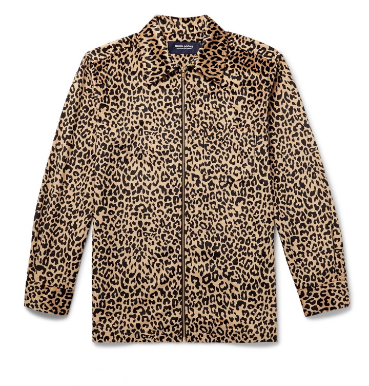 Photo: Noon Goons - Leopard-Print Velour Shirt - Gold