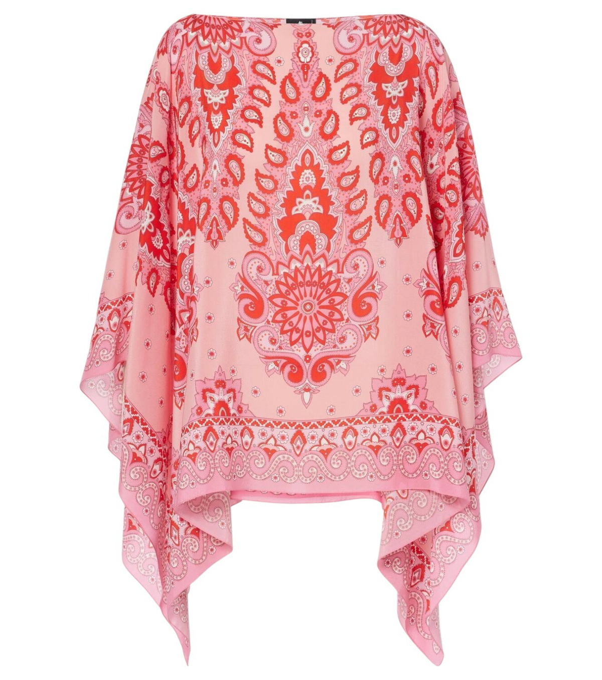 ポンチョ・ケープ Etro Cream Silk Poncho With Floral Paisley Print FLORAL PAISLEY SILK PONCHO | Tops and T-shirts | ETRO