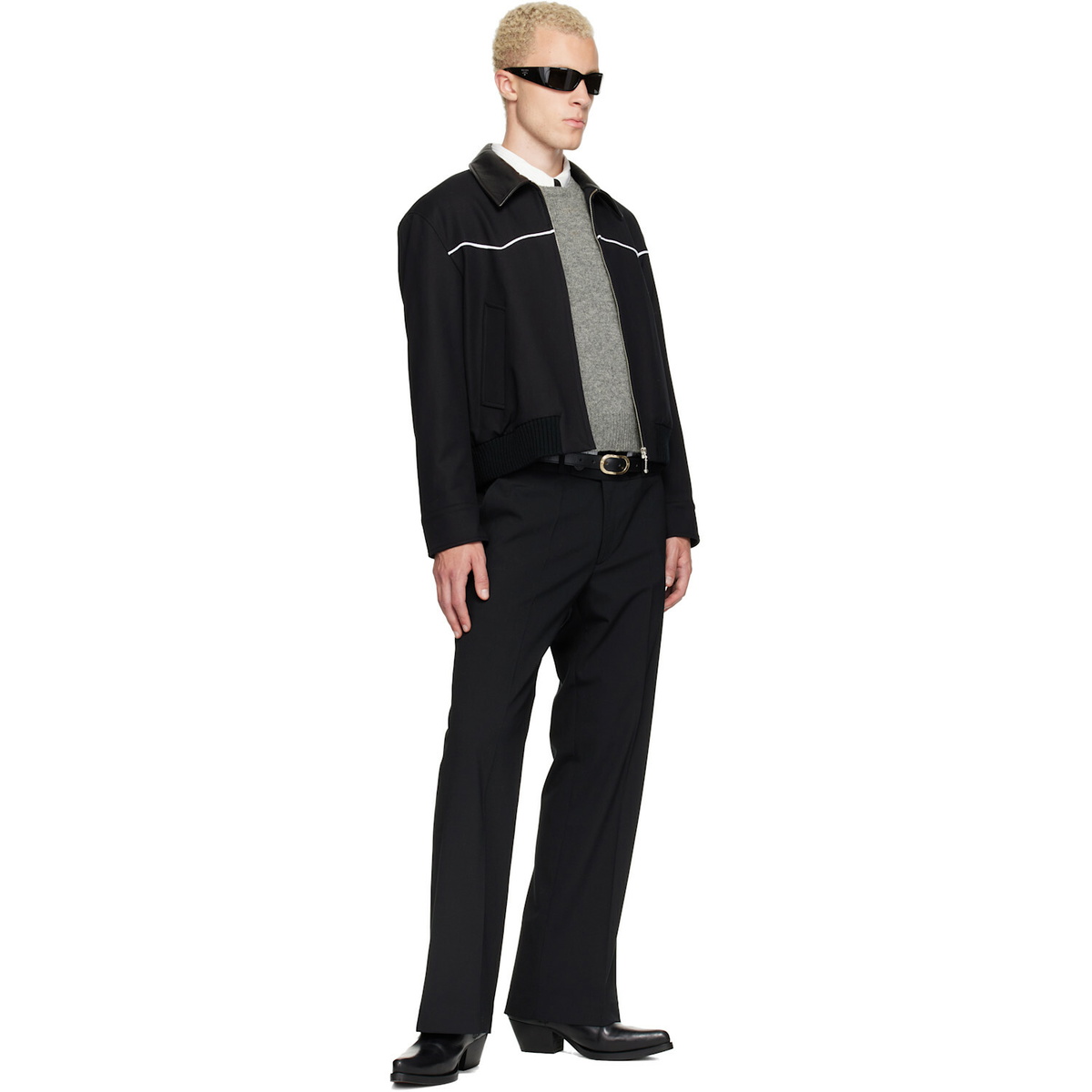 Ernest W. Baker Black Western Harrington Jacket