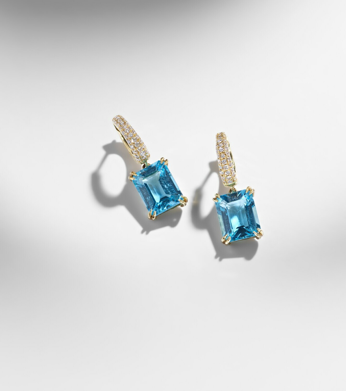 Octavia Elizabeth Yana Charmed Micro 18kt gold earrings with topazes and diamonds