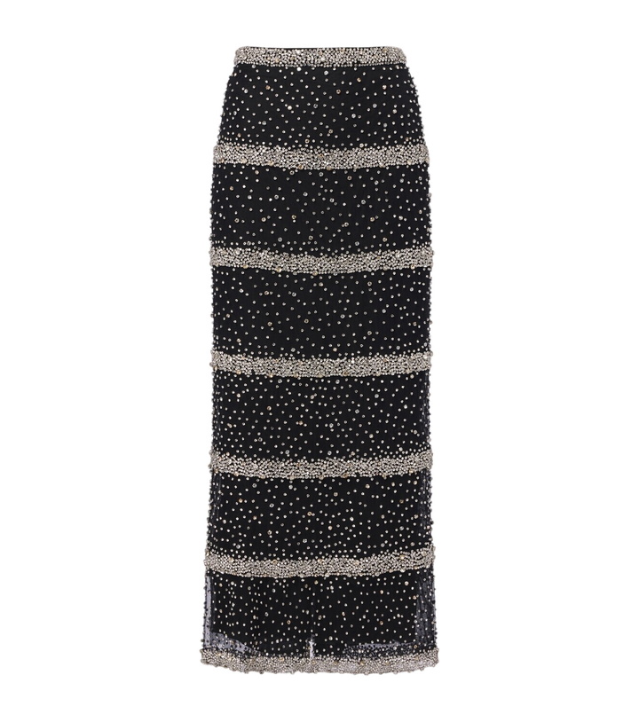 Photo: Costarellos Marice crystal-embellished midi skirt