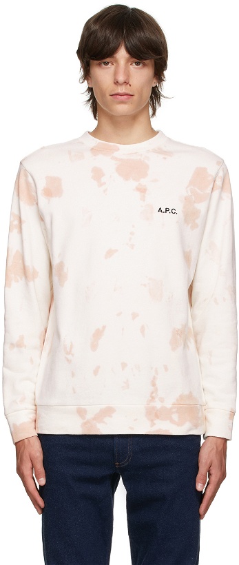 Photo: A.P.C. Off-White & Pink Tie-Dye Rick Sweatshirt
