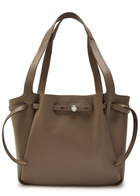 Tory Burch Romy Pebbled Leather Tote - Mid Brown - One Size