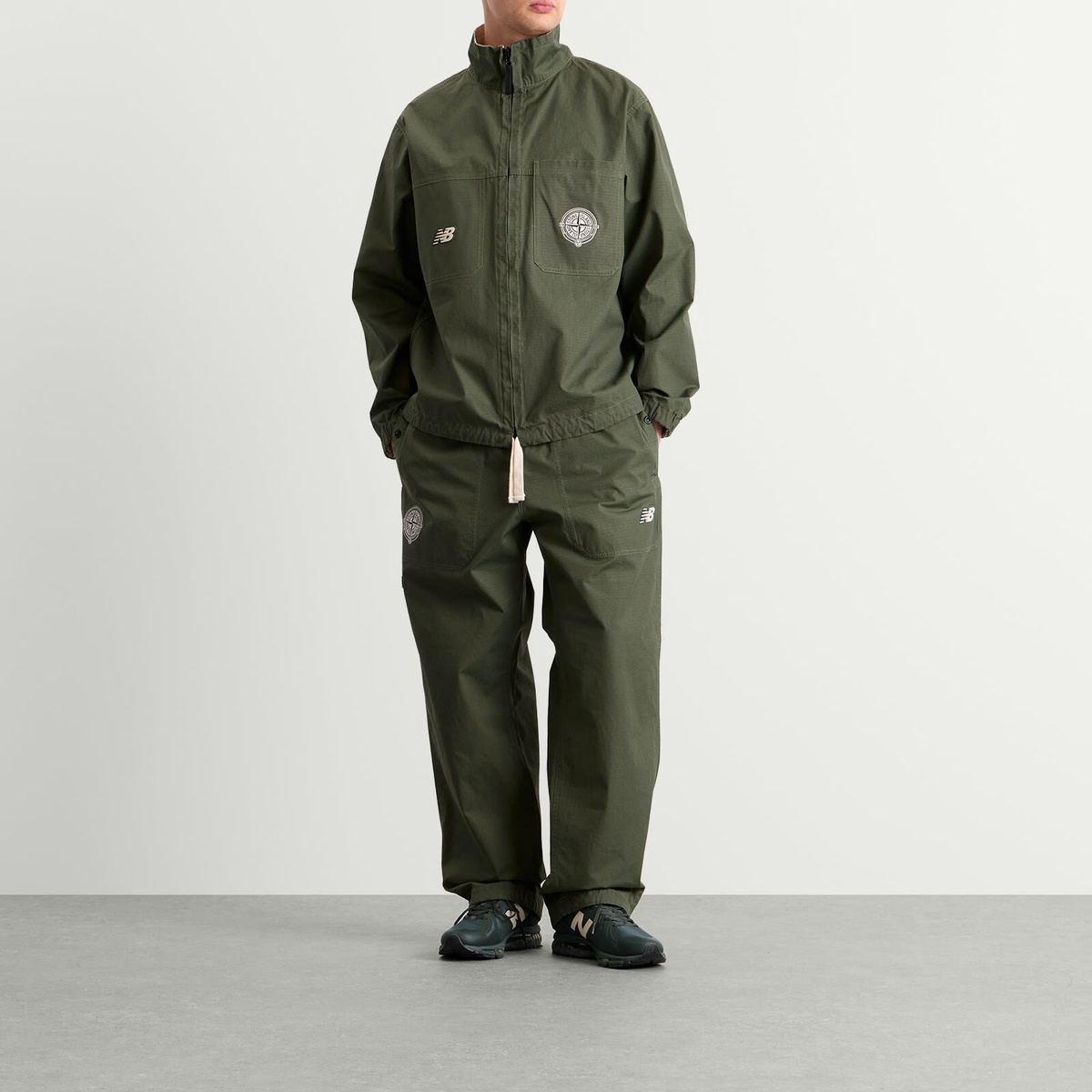 Stone Island Men's x New Balance Loose Reversible Pants in Juniper