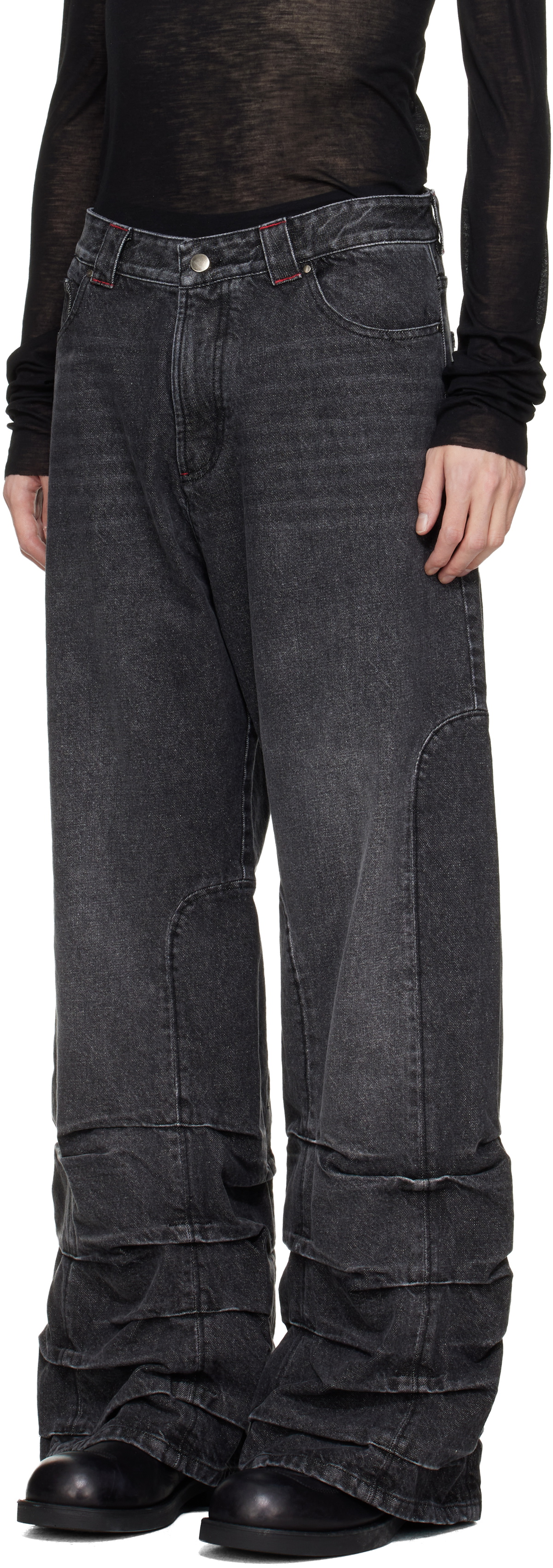 AVAVAV Black Smock Detailed Jeans