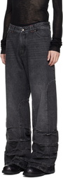 AVAVAV Black Smock Detailed Jeans