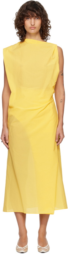 Photo: JACQUEMUS Yellow 'The Drap' Midi Dress