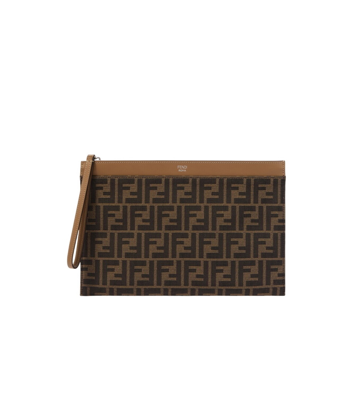 Photo: Fendi Medium FF Zucca canvas pouch