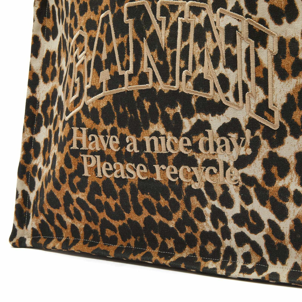 GANNI Women's Large Easy Shopper Print in Leopard GANNI