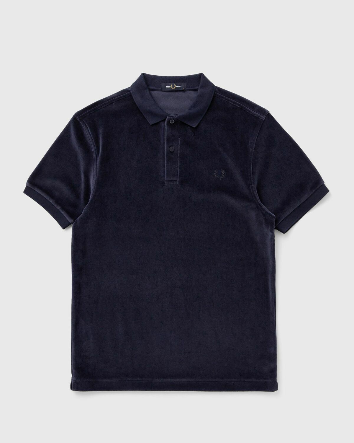 Fred Perry VELOUR ZIP NECK POLO SHIRT Blue Men Fred Perry