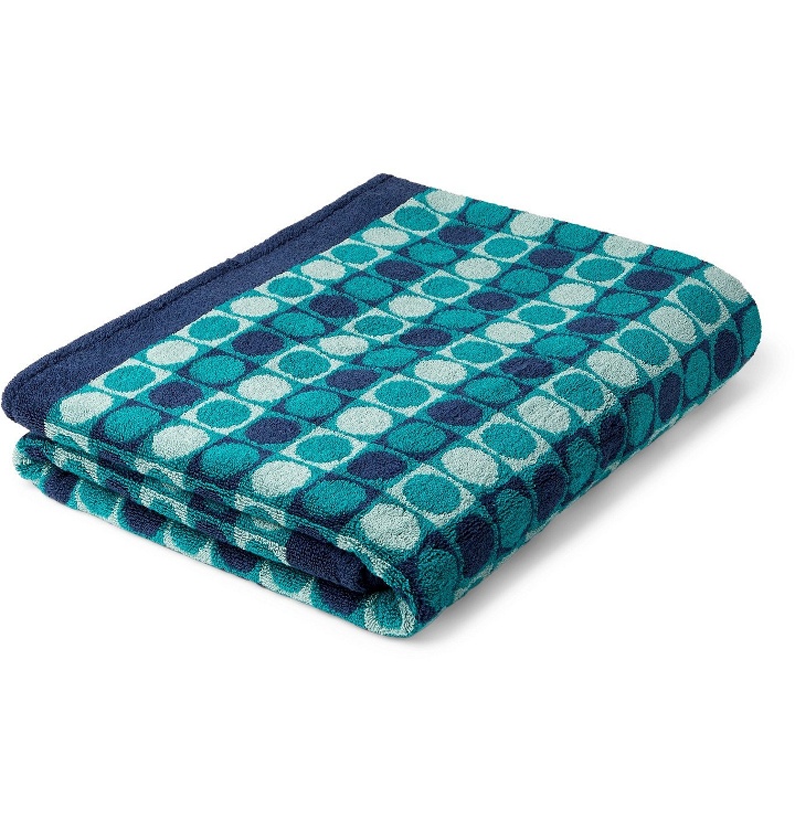Photo: Cleverly Laundry - Cotton-Terry Jacquard Beach Towel - Blue