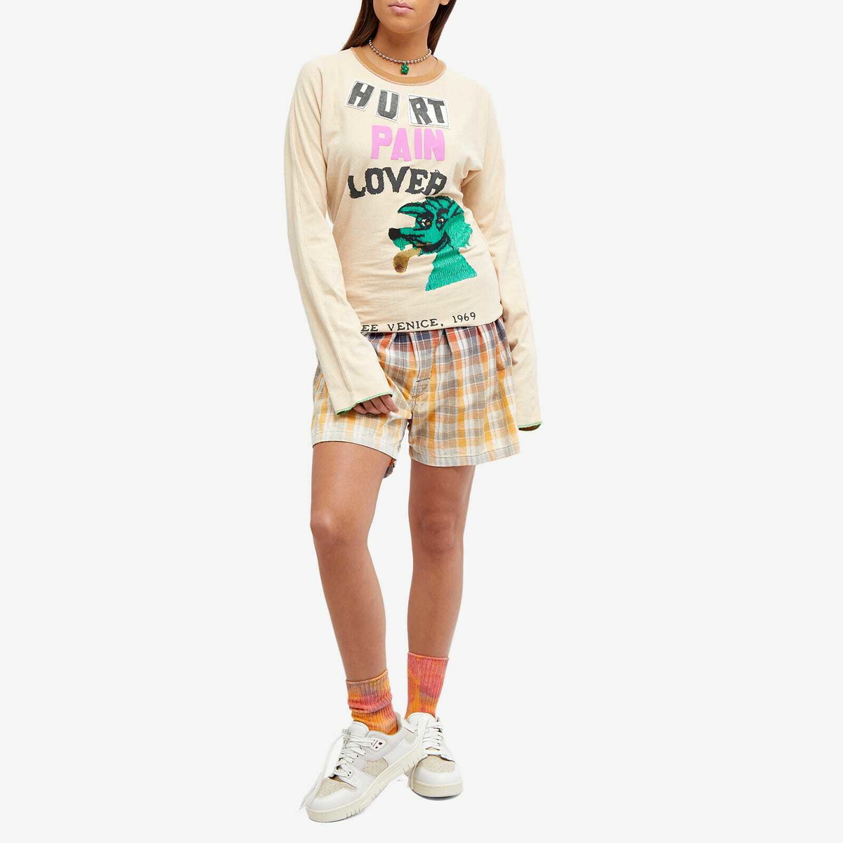 ERL Unisex Hurt Lover Reversible T-Shirt in Ivory Brown