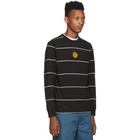 Noah NYC Black Stripe Flower Long Sleeve T-Shirt