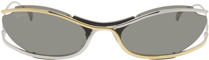 Photo: Gucci Gold & Silver Oval Sunglasses