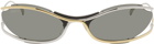 Gucci Gold & Silver Oval Sunglasses