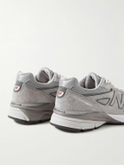 New Balance - 990v4 Suede and Mesh Sneakers - Gray