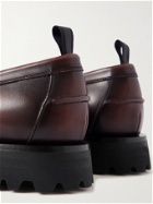 OFFICINE CREATIVE - Abstract Burnished-Leather Penny Loafers - Brown