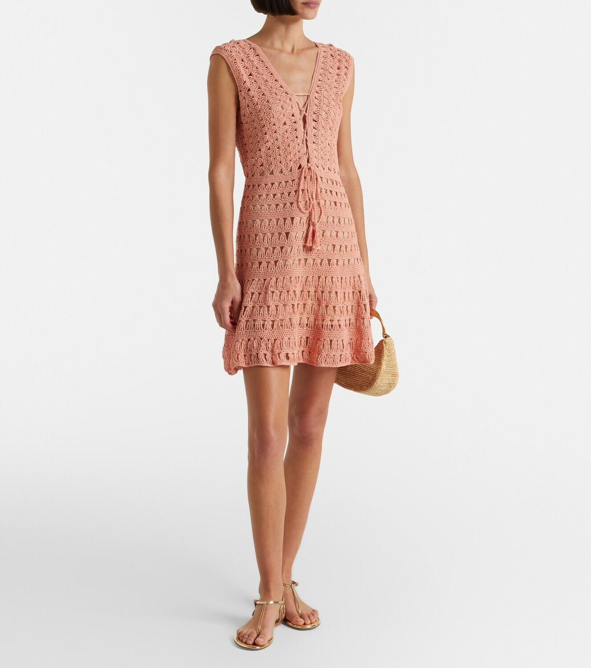 Anna Kosturova Jennifer crochet cotton minidress