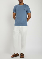 Fred Perry Logo-embroidered Cotton T-shirt Blue