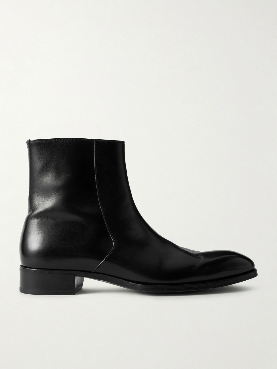 TOM FORD - Elkan Burnished-Leather Chelsea Boots - Black TOM FORD