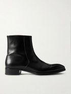 TOM FORD - Elkan Burnished-Leather Chelsea Boots - Black