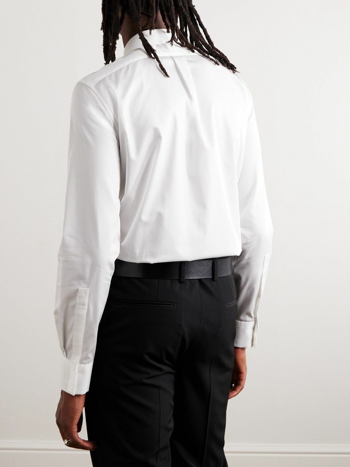 Alexander McQueen - Cutaway-Collar Cotton-Sateen Shirt - White ...