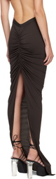 Rick Owens Lilies Brown Concordians Eva Maxi Skirt