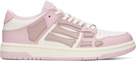 AMIRI White & Pink Skel-Top Low Sneakers