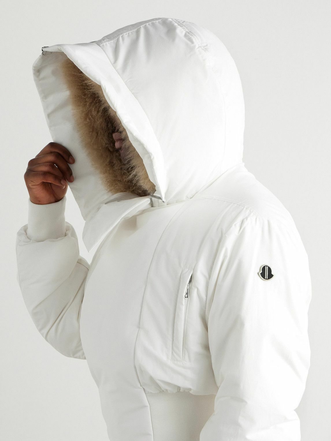 Rick Owens - Moncler Alice Logo-Appliquéd Shearling-Trimmed