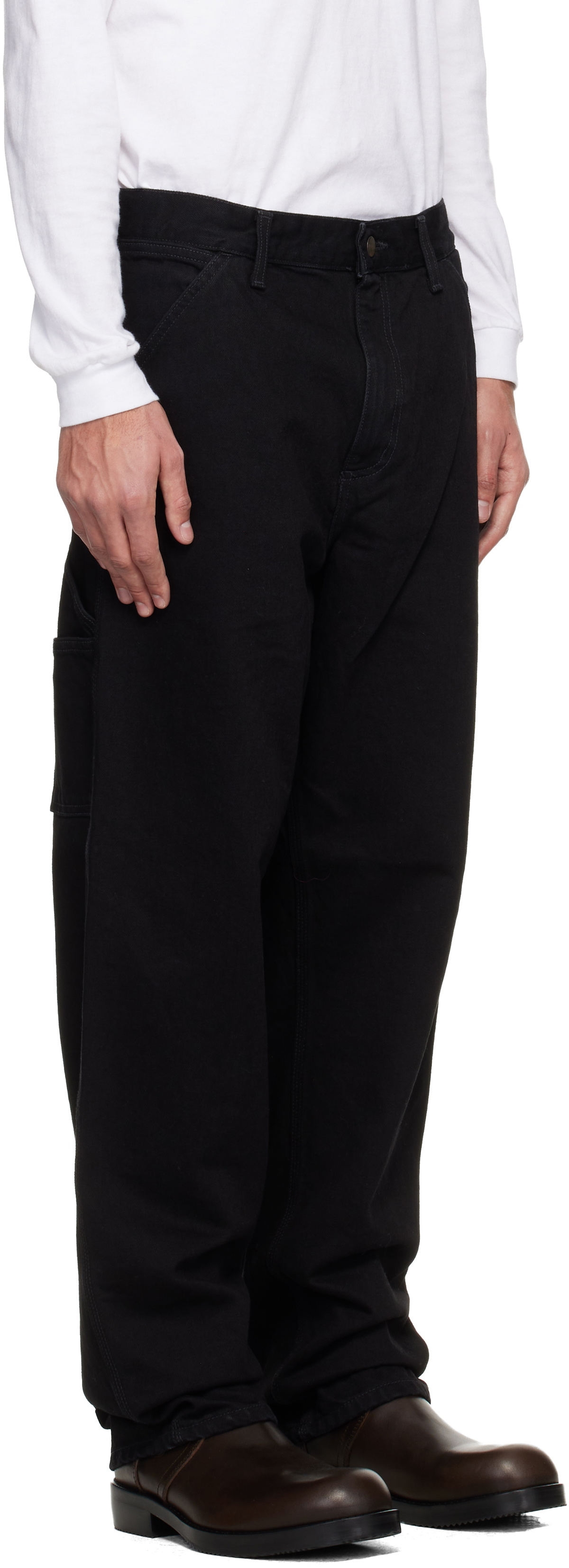 Carhartt Work In Progress Black Single Knee Jeans