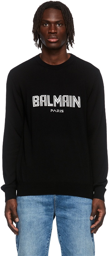 Photo: Balmain Black Merino Logo Sweater