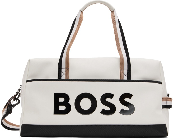 Photo: BOSS White Logo Duffle Bag