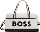 BOSS White Logo Duffle Bag