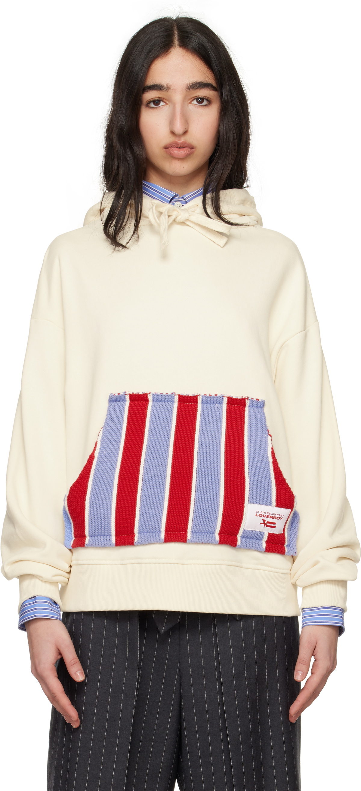 国内発送■CHARLES JEFFREY LOVERBOY■PATCH RABBIT EARS HOODY Buy Charles Jeffrey Loverboy Patch Rabbit Ears Hoodie 'Ecru