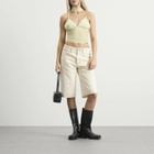 House Of Sunny Women's Striped Mesh Cami Top in Butter