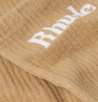 Rhude - Logo-Intarsia Cotton-Blend Socks - Brown