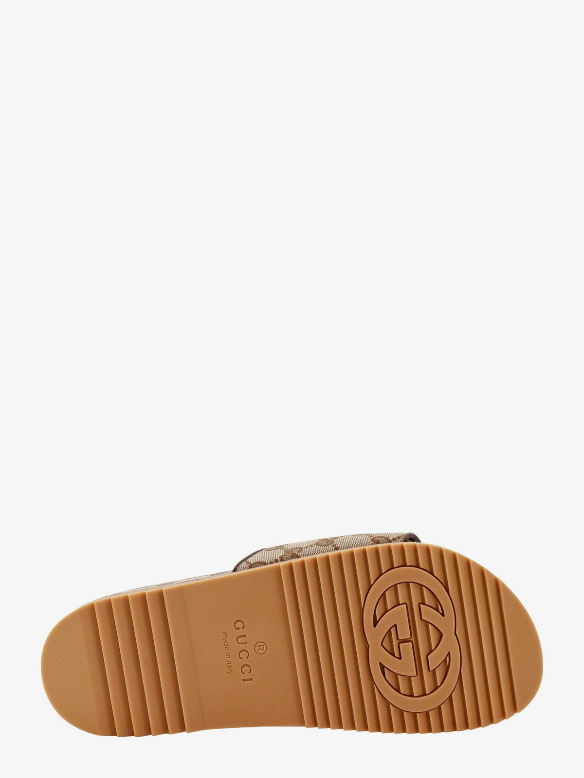 Unisex Beige Gucci Sandals Gucci Monogram Matelasse Diagonal GG Marmont Flat Slide  main image 2