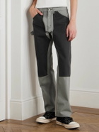 Cherry Los Angeles - Straight-Leg Double-Knee Cotton-Canvas Trousers - Gray